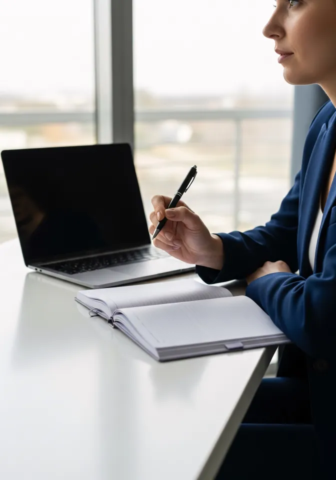 Autor jovem português escrevendo inspirado à mesa